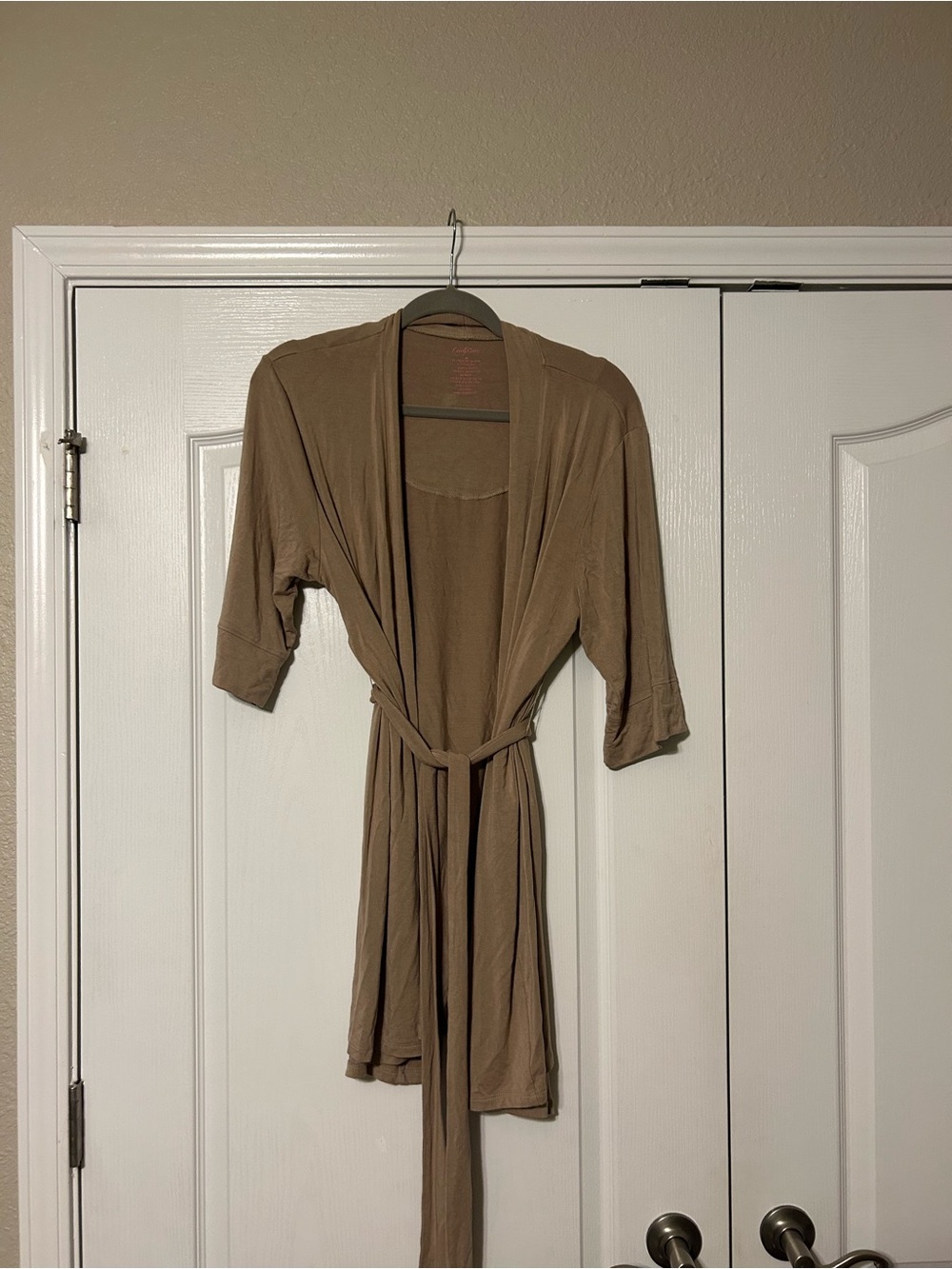 Everly Grey Women’s Lightweight Robe in Taupe - Belted Lounge Wrap